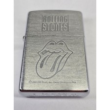 Zippo Rolling Stones Lighter Unisex OS Silver Good 2001 Brushed Chrome G 01 picture