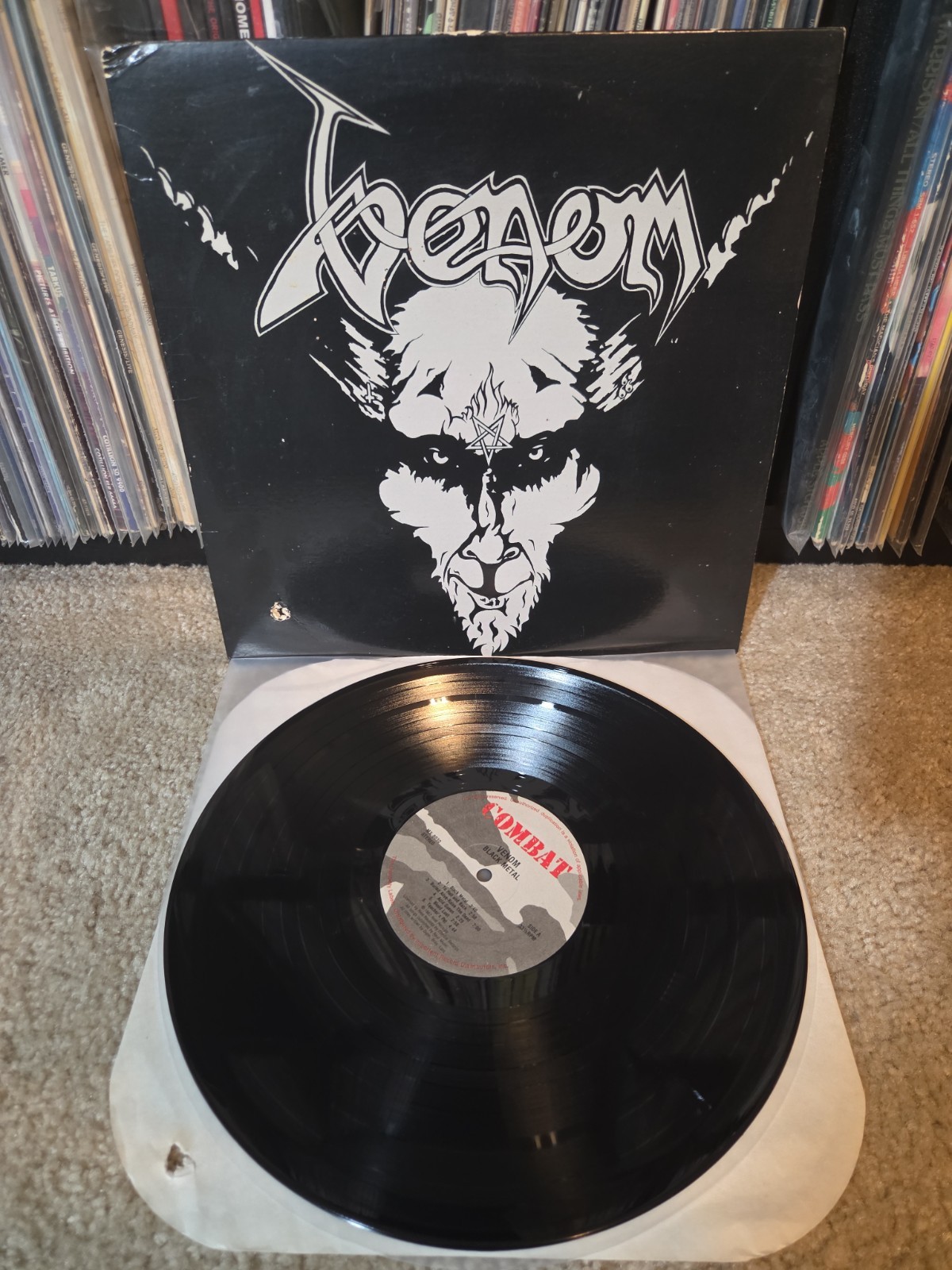 Venom Black Metal Lp Vinyl 1985 OG 'Camo' Combat Press VG+/VG++ Bonus Tracks RIP