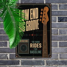 Bass Guitar Music Quote Metal Sign Vintage Studio Wall Decor 8x12 picture