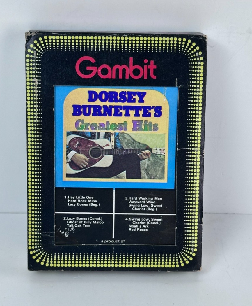 Dorsey Burnette Greatest Hits 8 Track Tape Rockabilly Vintage Gambit