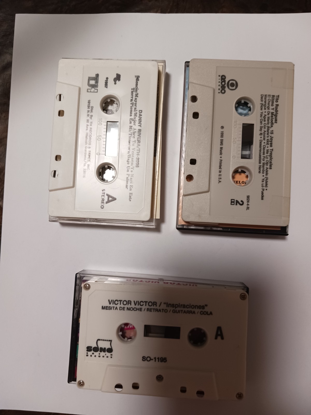 3 cassett tapes De Danny Riviera Tito Rodriguez y Victor Victor musica latina