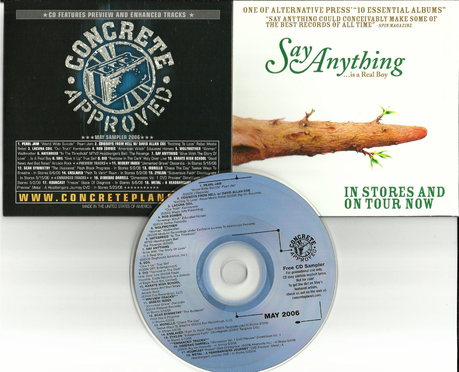 RARE PROMO CD PEARL JAM Say Anything DIO Lacuna Coil ROB ZOMBIE Enslaved PANTERA