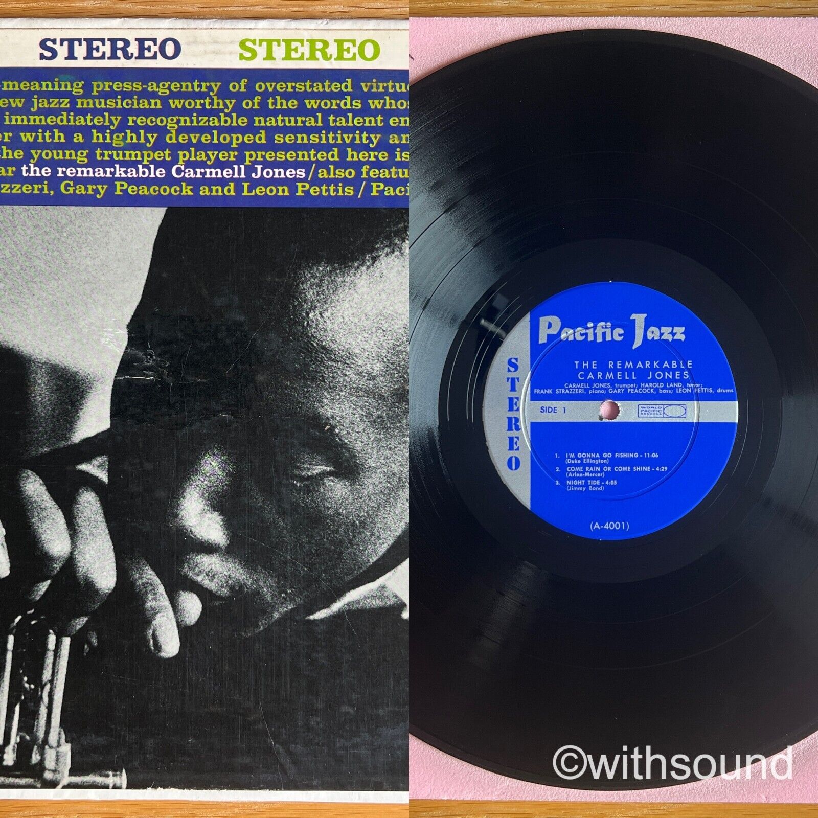 CARMELL JONES The Remarkable US ORIG STEREO LP 1961 PACIFIC JAZZ STEREO-29