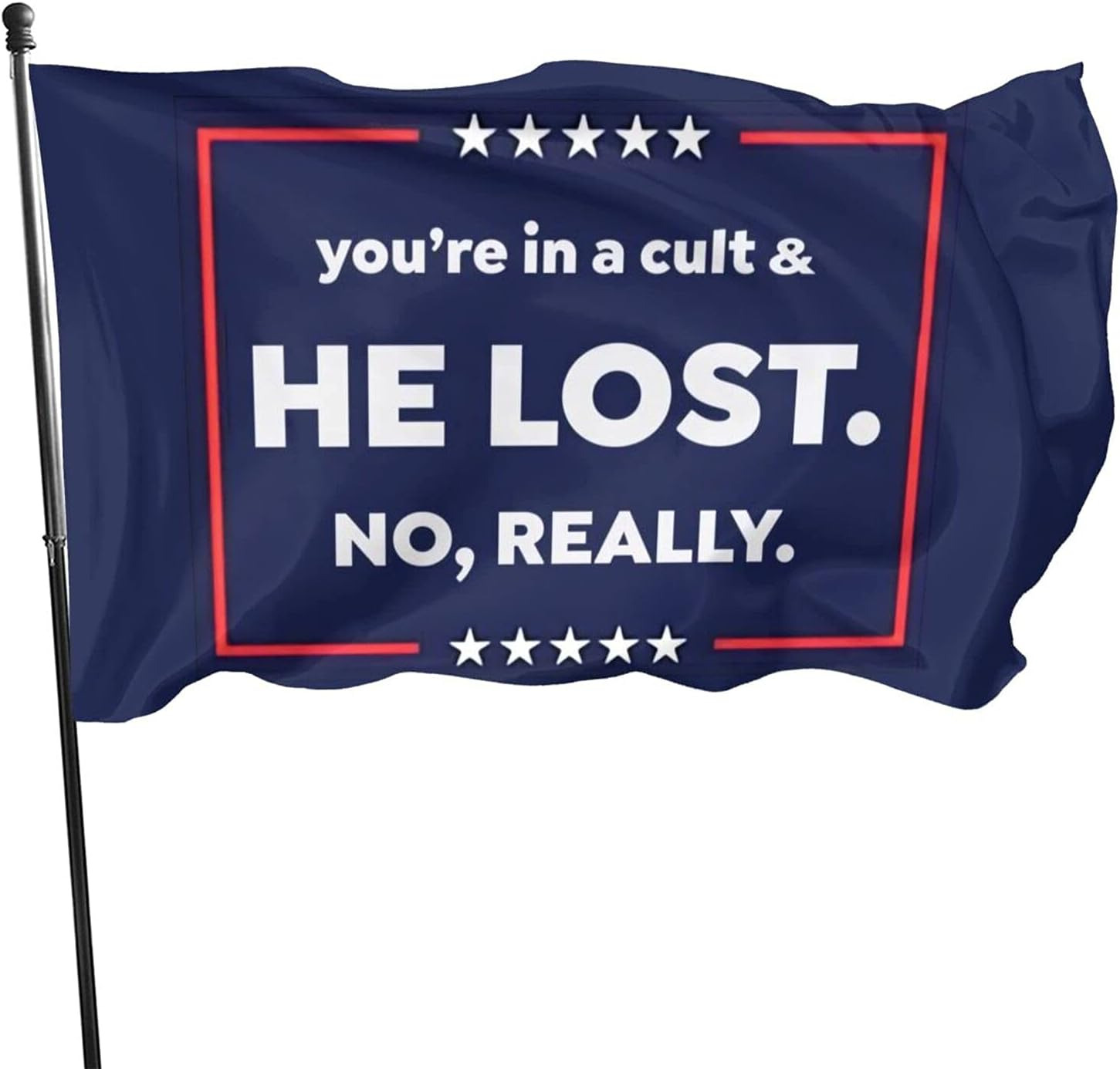 American Anti Trump You\'re in A Cult and He Lost No Really Garden Flag