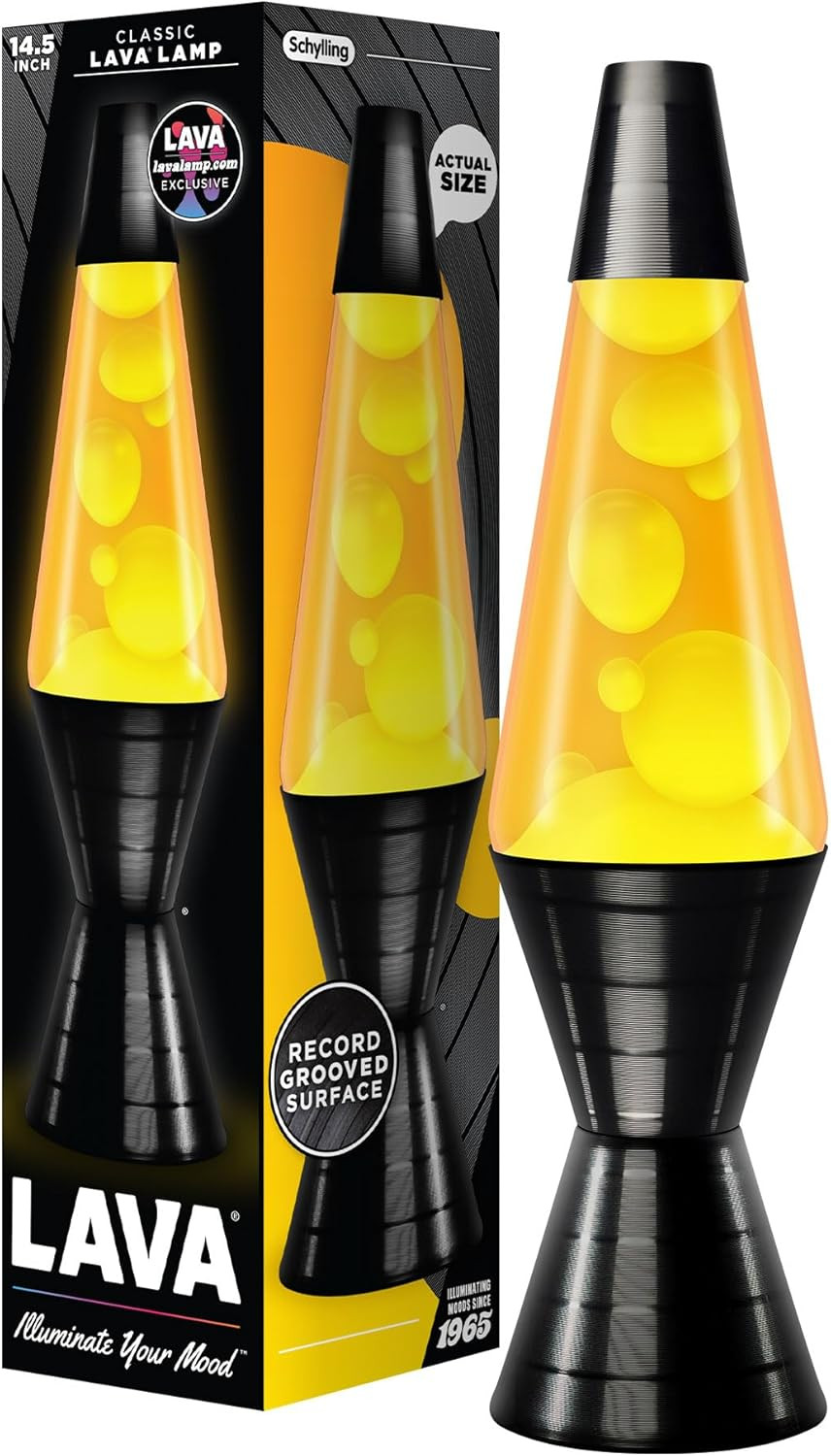 ® Lamp - 14.5'' Vinyl Record Grooved Base - the Original Motion Light - Yellow W