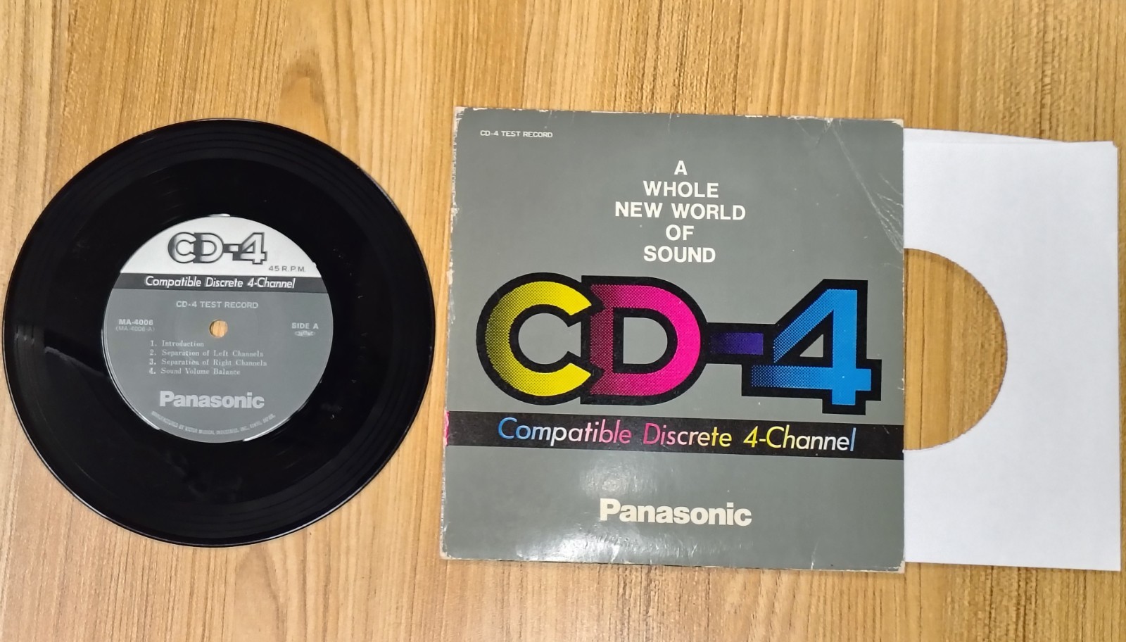 Panasonic CD-4 Test Record MA-4006 45 RPM Quadraphonic Godfather Japan w Sleeve
