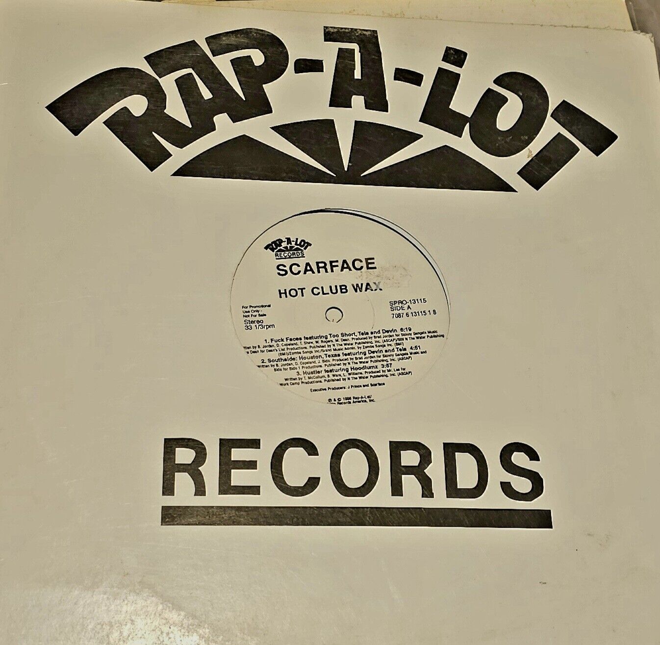 Scarface E.P. 12” Hot Club Wax * Excellent Rare Promo Vinyl Record 