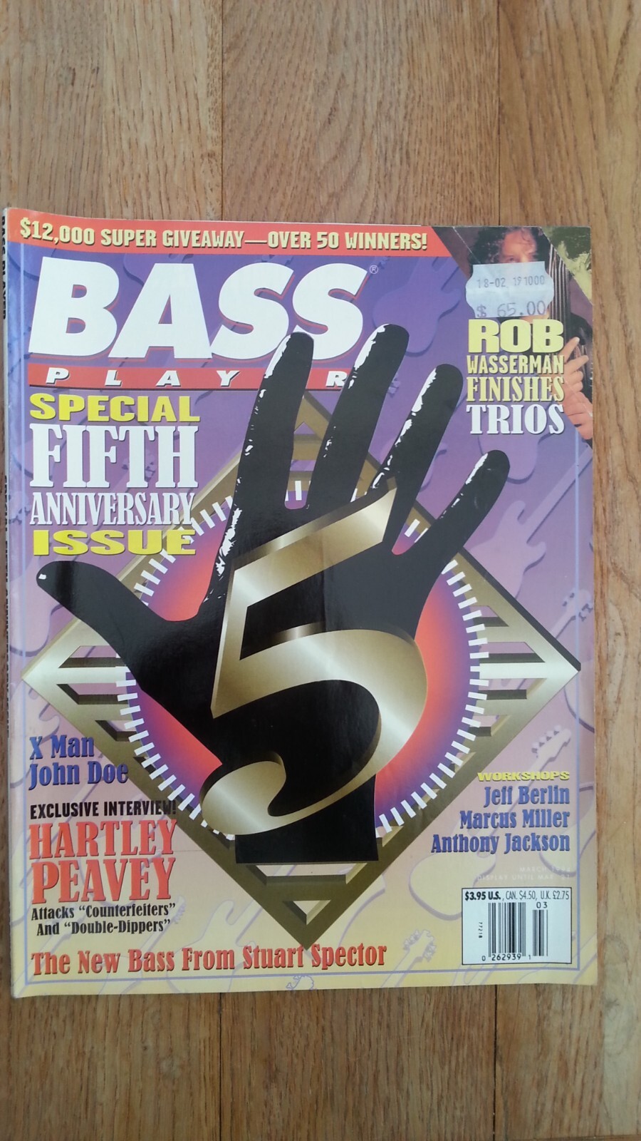 Bass Player magazine March 1994 - Hartley Peavey Joe Doe Jeff Berlin
