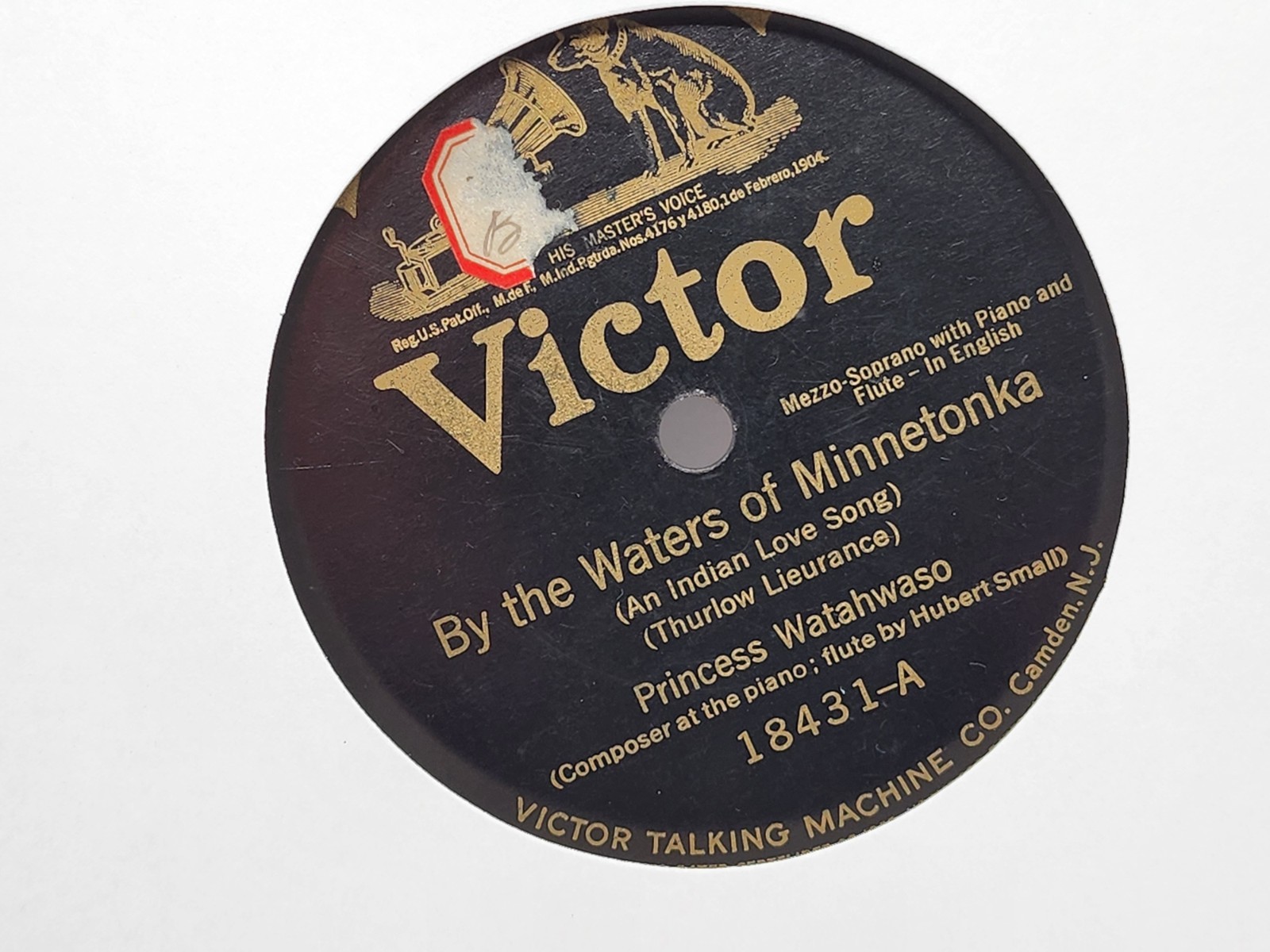 1918 Princess Watahwaso Victor18431 78 RPM Waters of Minnetonka / Sioux Serenade