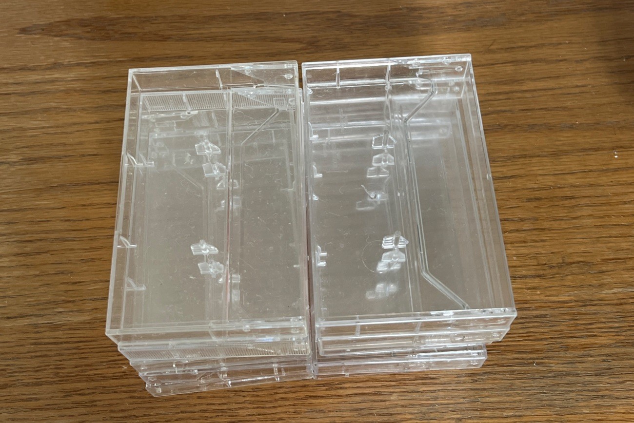 Vintage Clear  Plastic Jewel Cassette Tape Cases Empty Lot Of 10 Holder Case