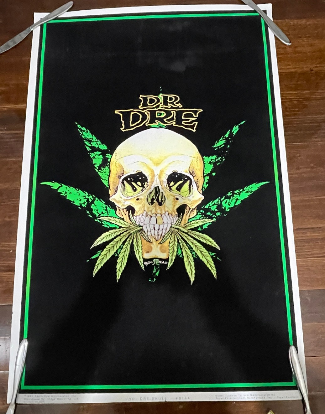 RARE DR DRE VINTAGE 1993 DEATH ROW VELVET POSTER #6144 DRE SKULL RAP HIP HOP