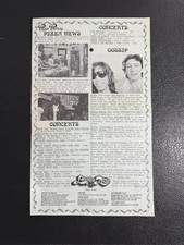 Vintage 1975 Licorice Pizza Newsletter Pryor Springsteen Zappa Ronstadt picture