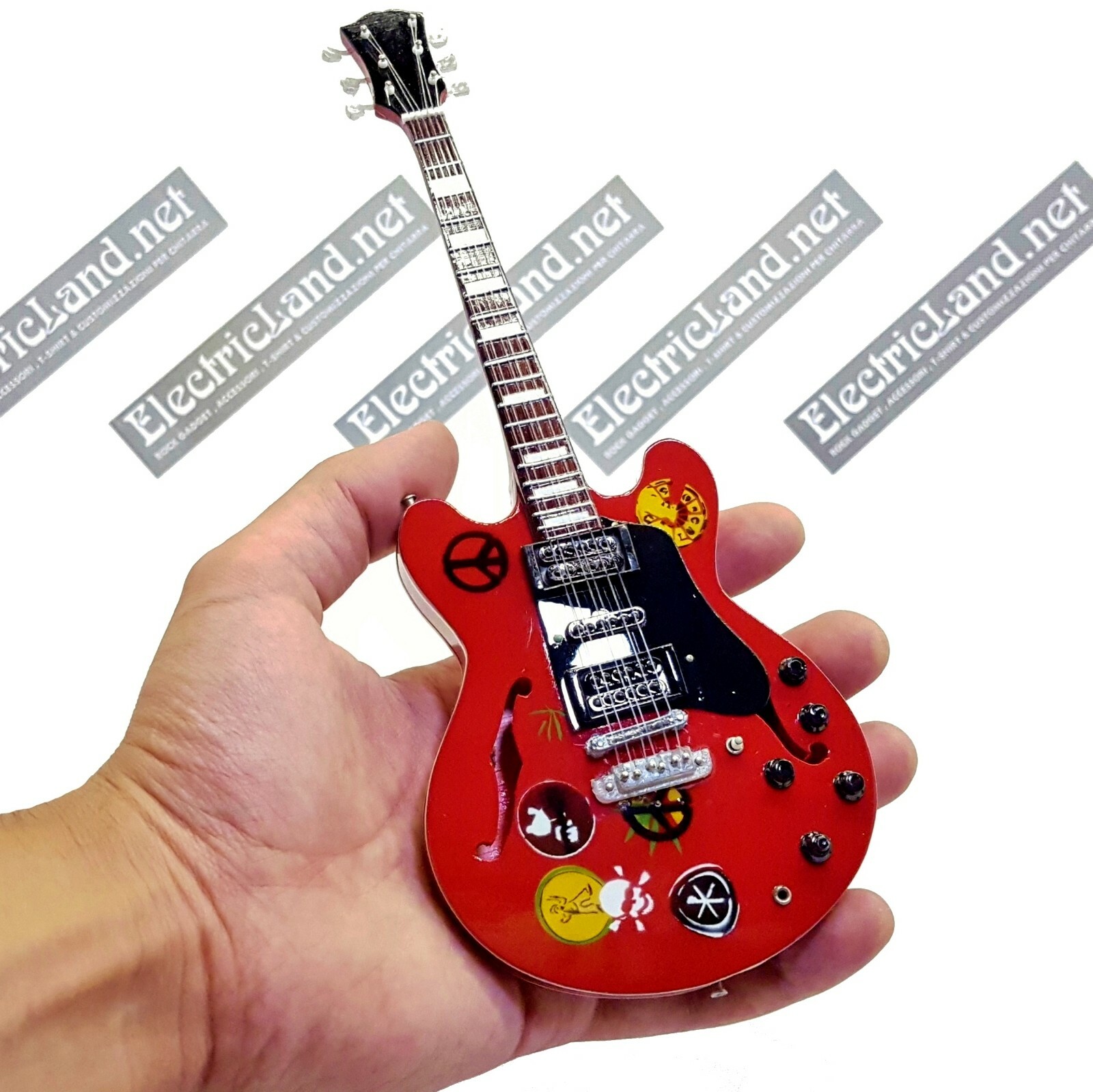 Mini Guitar scale 1:4 Alvin Lee 335 Woosdtock '69 miniature gadget collectible