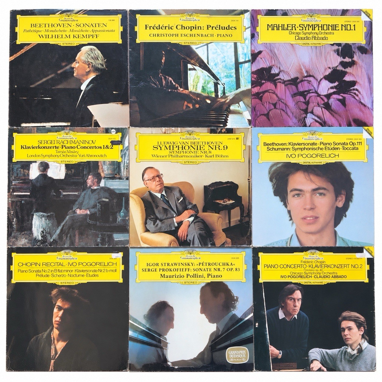 Lot of 9 Deutsche Grammophon LPs Vinyl Records Beethoven Chopin Mahler EX 1