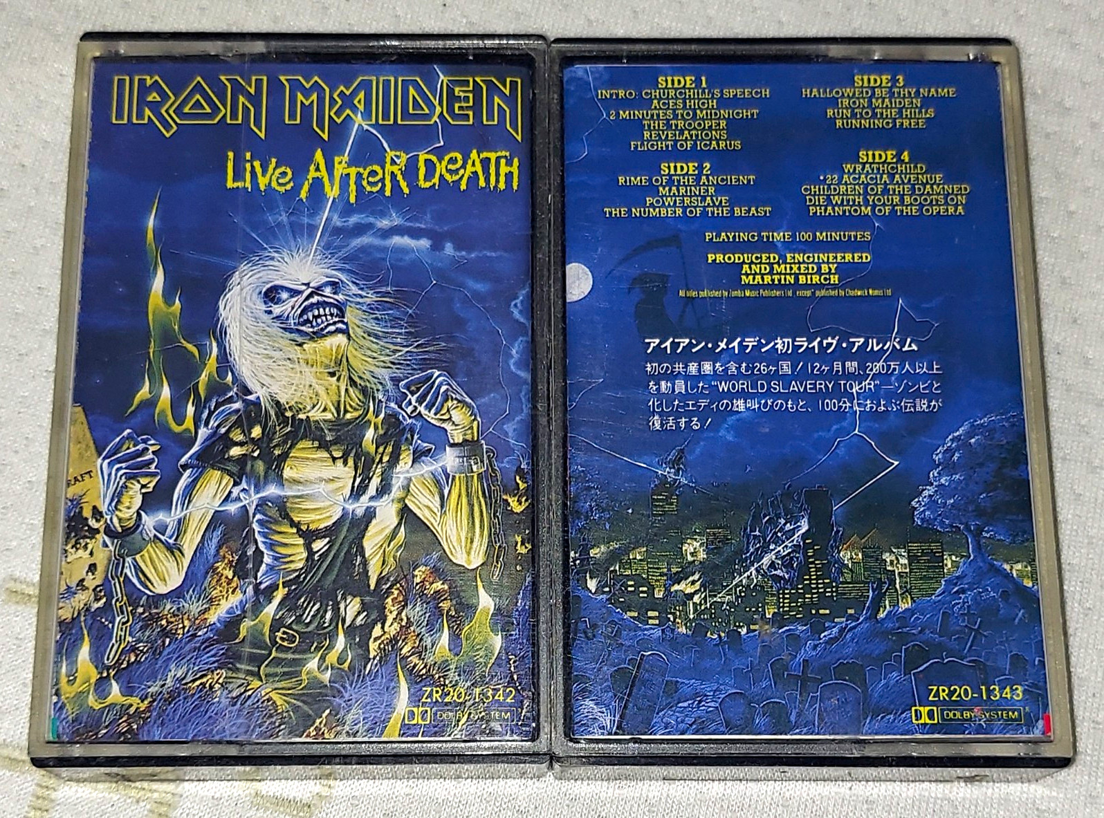 Iron Maiden Live After Death Japanese 2 Cassette RARE Has All Inserts Ex Cond