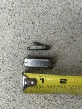 Antique Miniature Pocket Knife Mother Of Pearl Inlay + Little Lady Harmonica picture