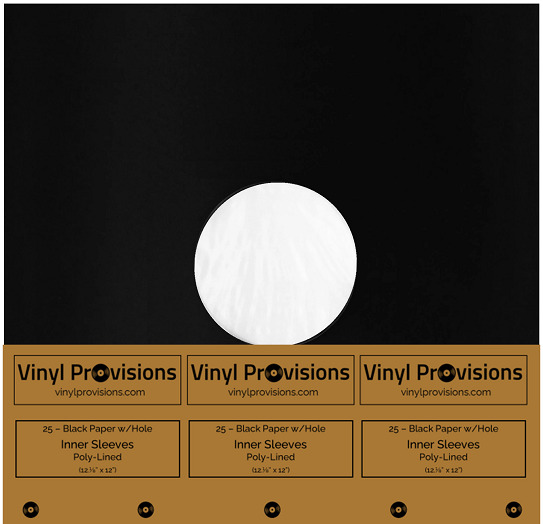 Poly-Lined Inner Record Sleeves (Black Paper) For 12\
