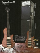 Warwick Thumb SC 5 & 6-String Bass Guitar advertisement ad print picture