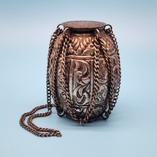 Vintage Tabla Drum Lidded Metal Trinket Box Musical Instrument Decorative picture