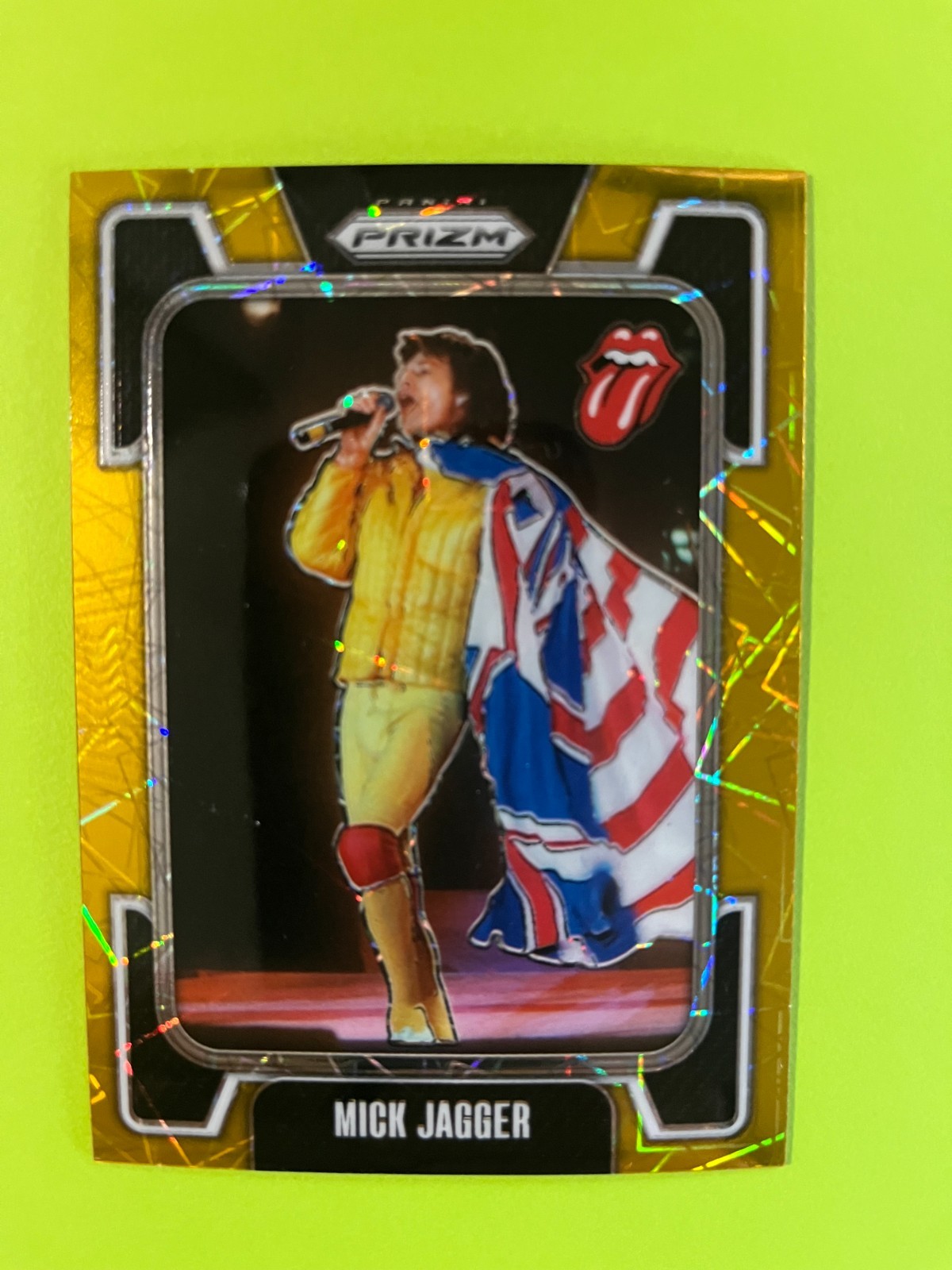 2025 Panini Prizm The Rolling Stones Mick Jagger #1 Gold Lazer Prizm 10/10 SSP