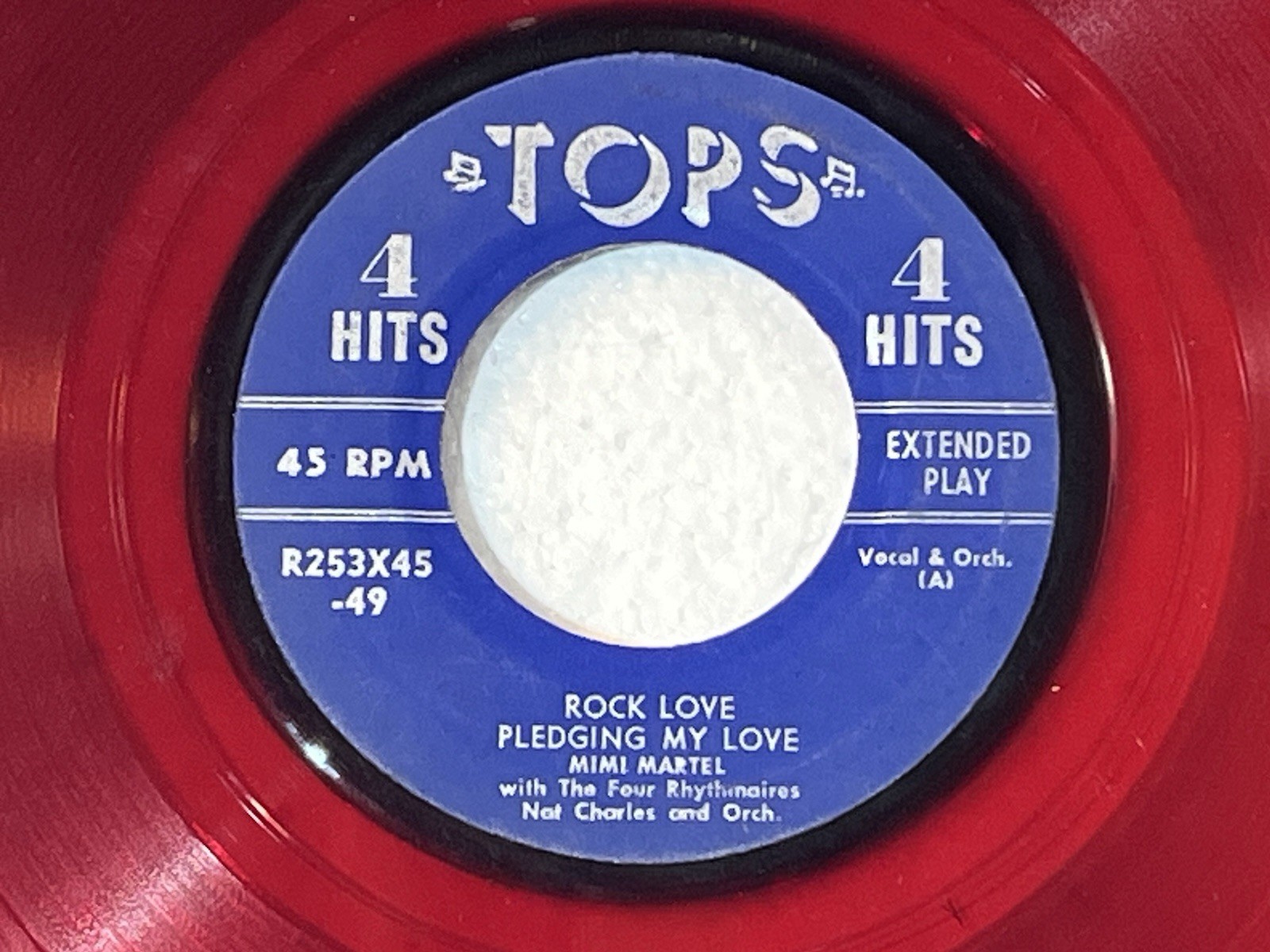 Mimi Martel Rock Love The Crazy Otto (Tops R253X45-49 Clear Red 45 RPM 7”)