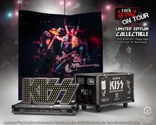 KISS Alive Stage Sign Road Case & Stage Backdrop Rock Iconz On Tour Statue OE picture