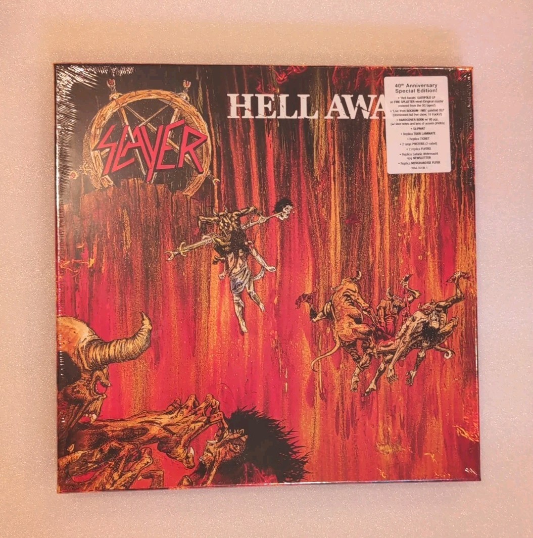 New Box Set Slayer -Hell Awaits 40th Anniversary, 3 LP +Hardcover book +posters