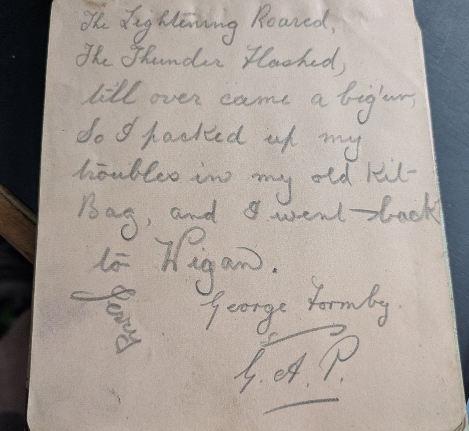 Signed Lyrics By George Formby On Paper