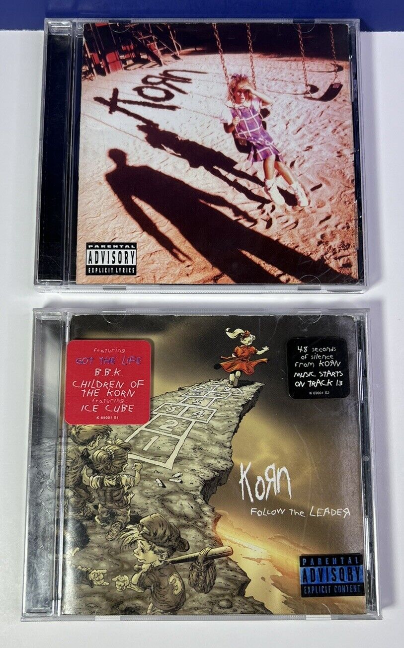 Lot of 2 KOЯN CDs: Korn Follow the Leader & Korn Self Titled