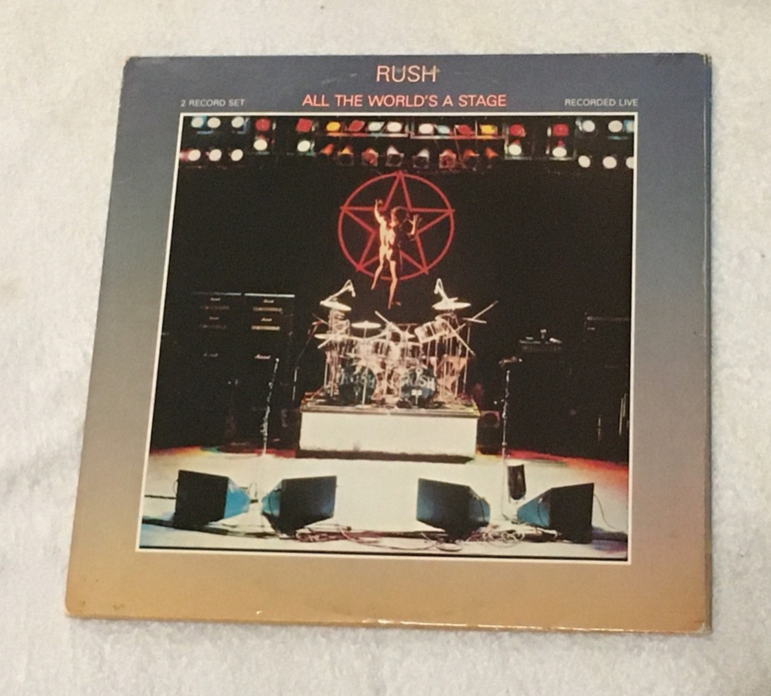 Rush -All The Worlds A Stage- Vinyl 2 LP 1976 1st Press JAMF Stamp SRM-2-7508