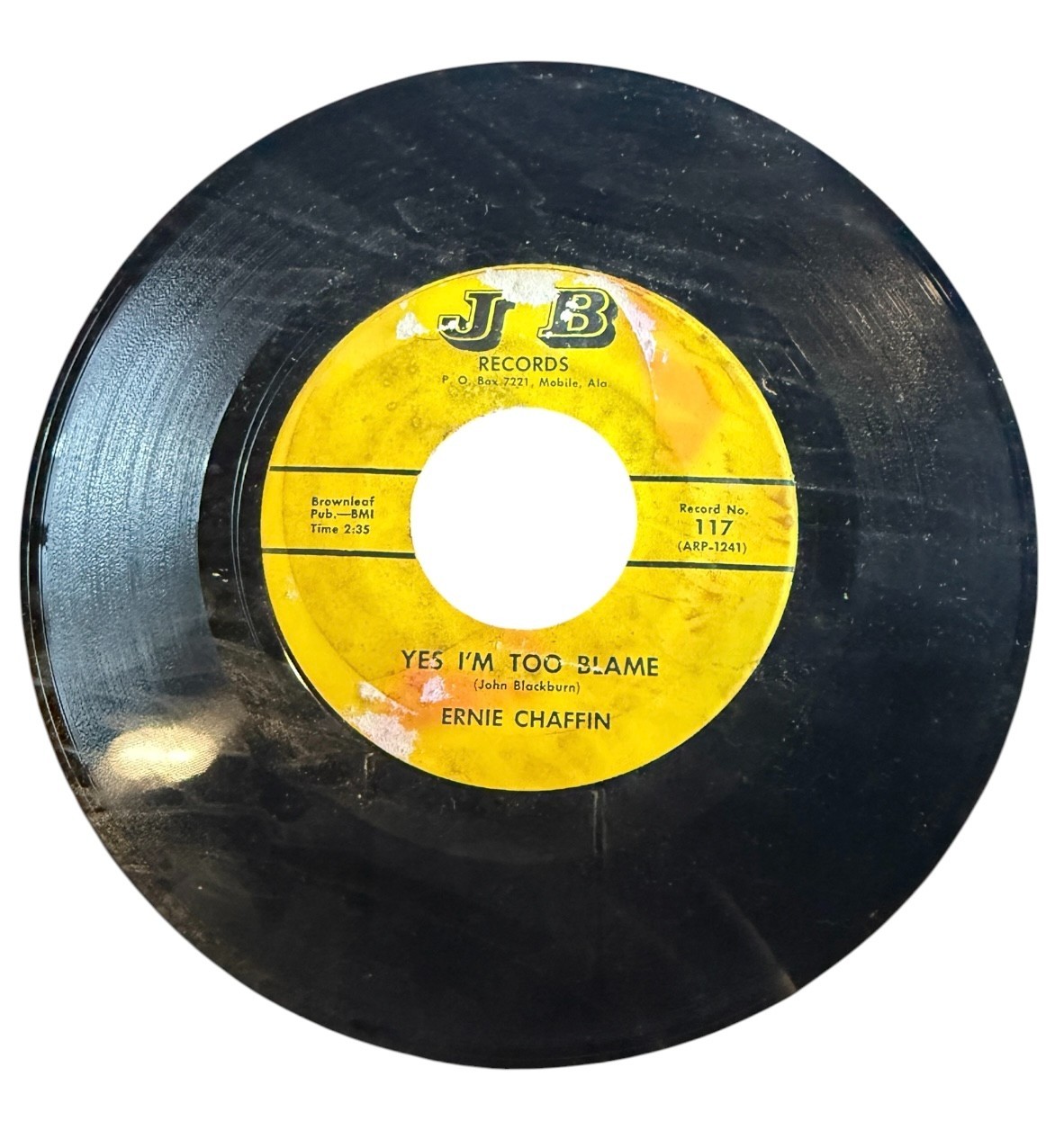 ERNIE CHAFFIN - Yes, I\'m To Blame / Born to deceive JB 7\