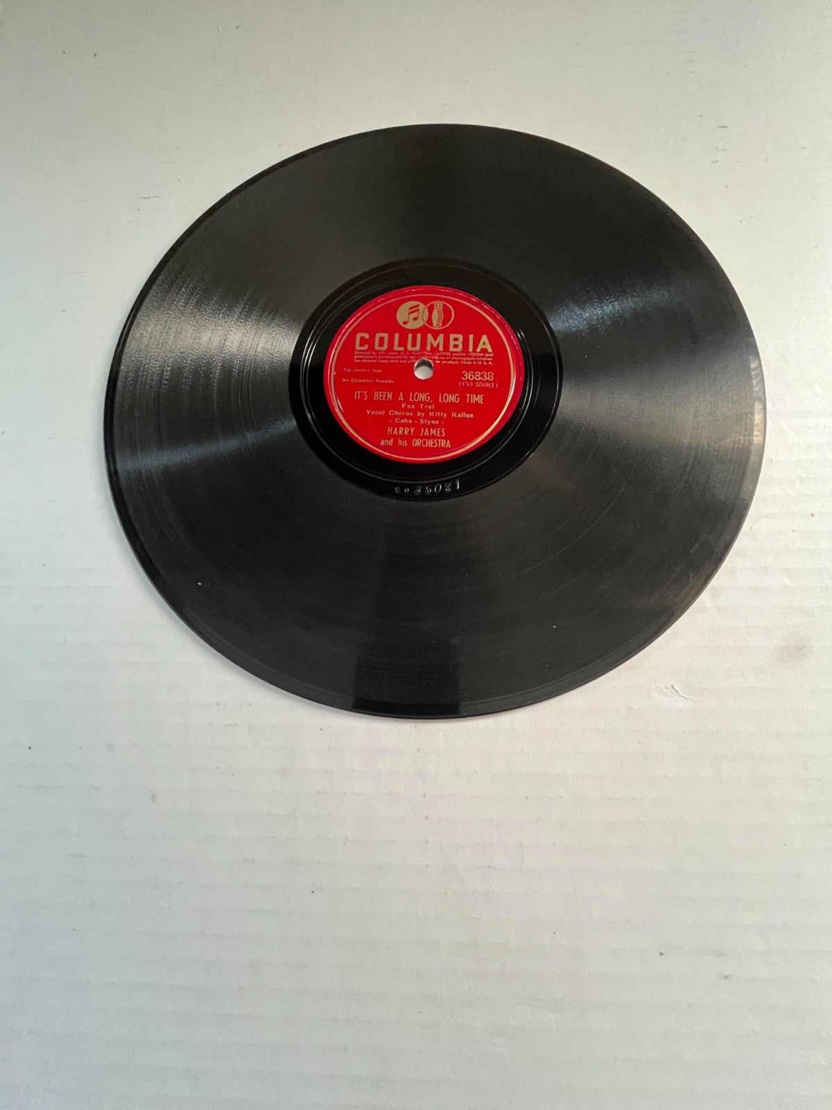 HARRY JAMES - ITS BEEN A LONG LONG TIME 1945 COLUMBIA 78 RPM AVENGERS ENDGAME EX