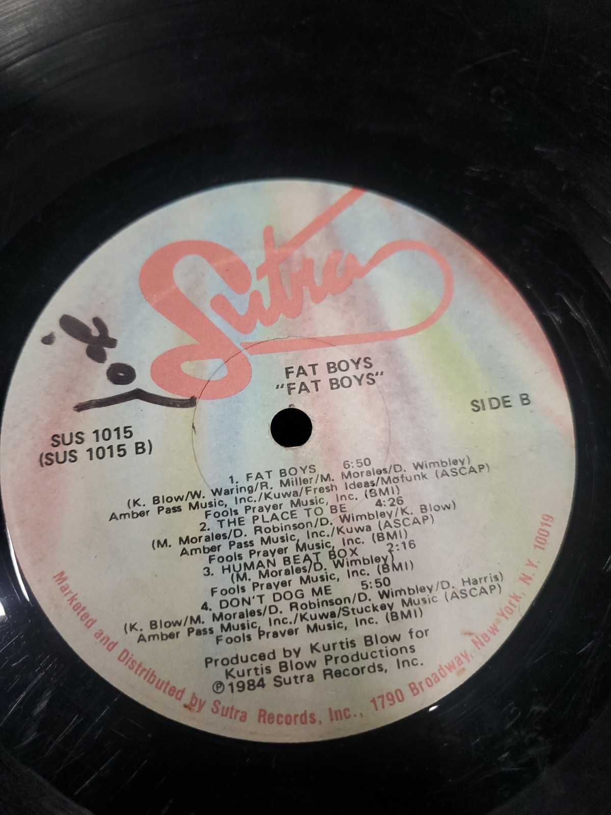 Fat Boys VTG 80s self titled LP by Fat Boys VINYL 1984 SUS1015 Sutra Records