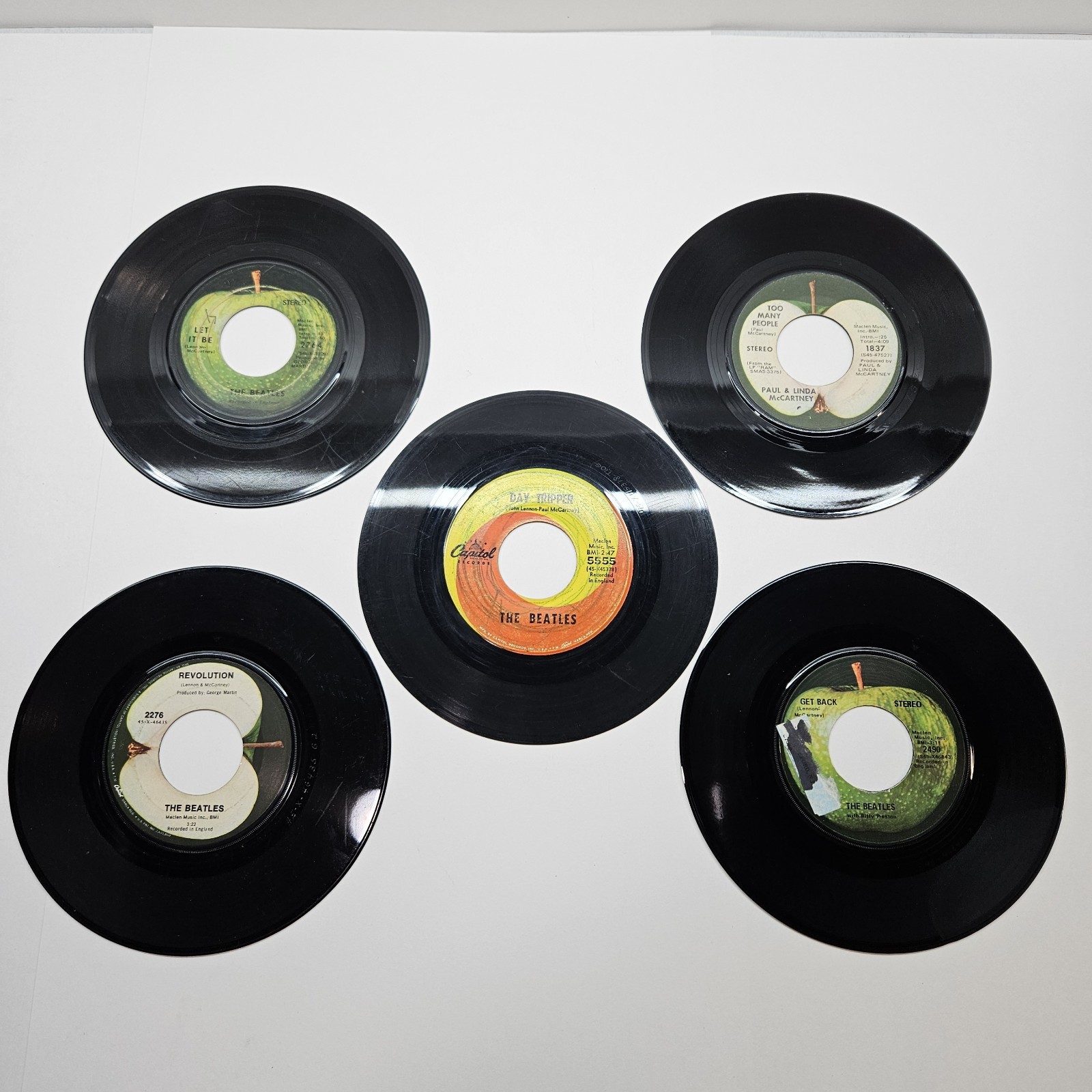 Vintage Beatles & Paul McCartney 45 Vinyl Record Lot (5)