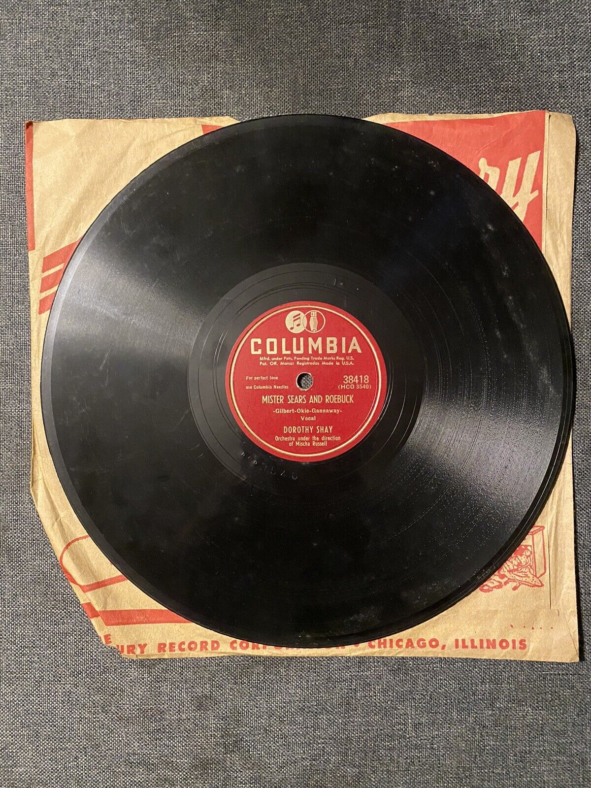 Vtg 78 Dorothy Shay Mister Sears Roebuck You Broke Your Promise Columbia Records