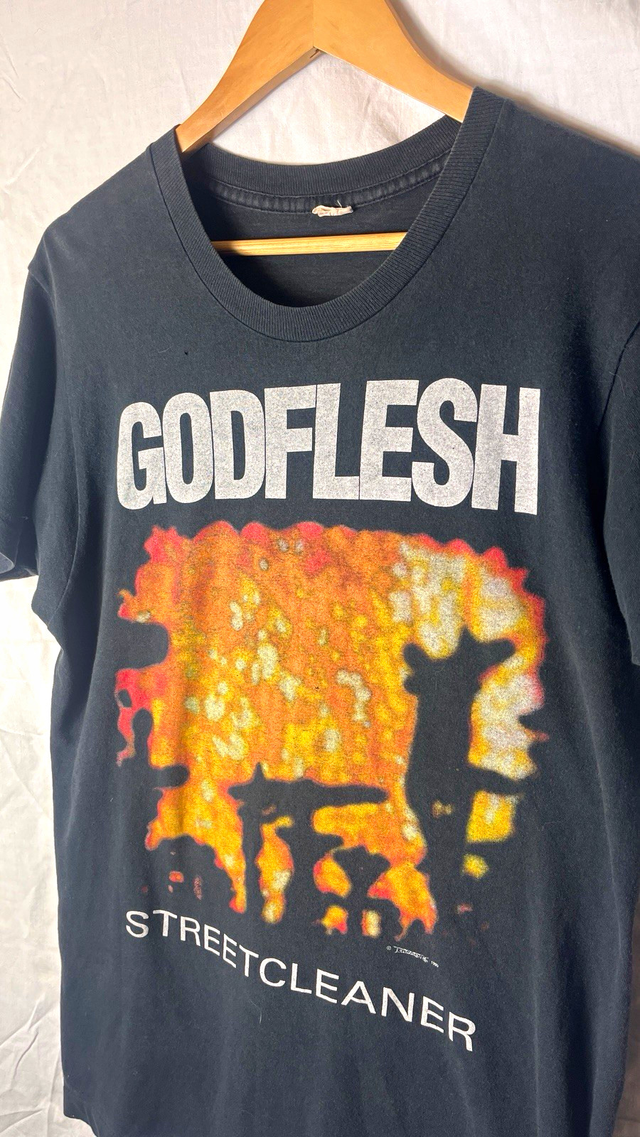 Vintage 1989 Godflesh Streetcleaner Black Band T-Shirt Earache