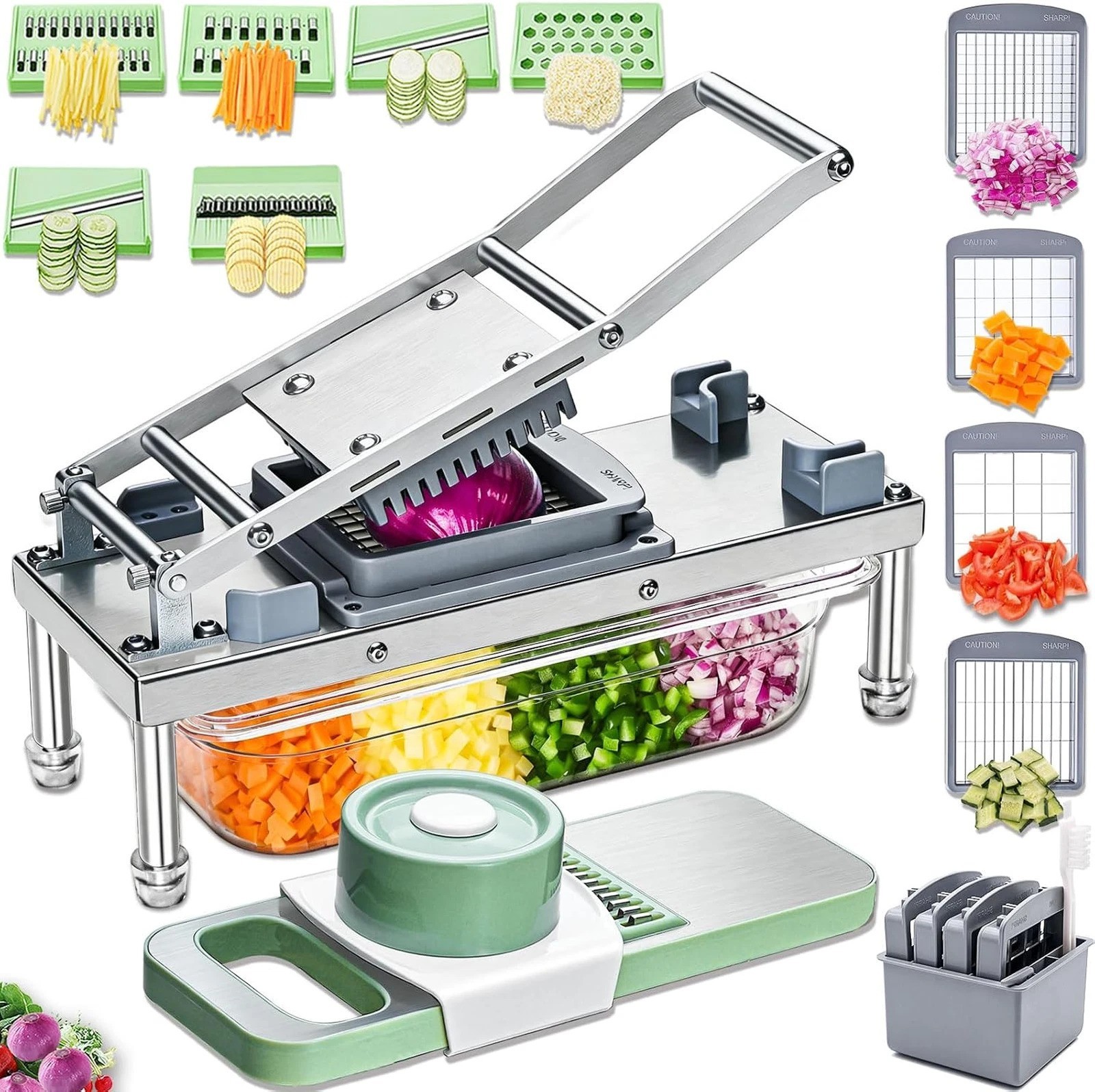 Vegetable Chopper Stainless Steel Food Cutter Potato Onion Dicer Kitchen Gadget