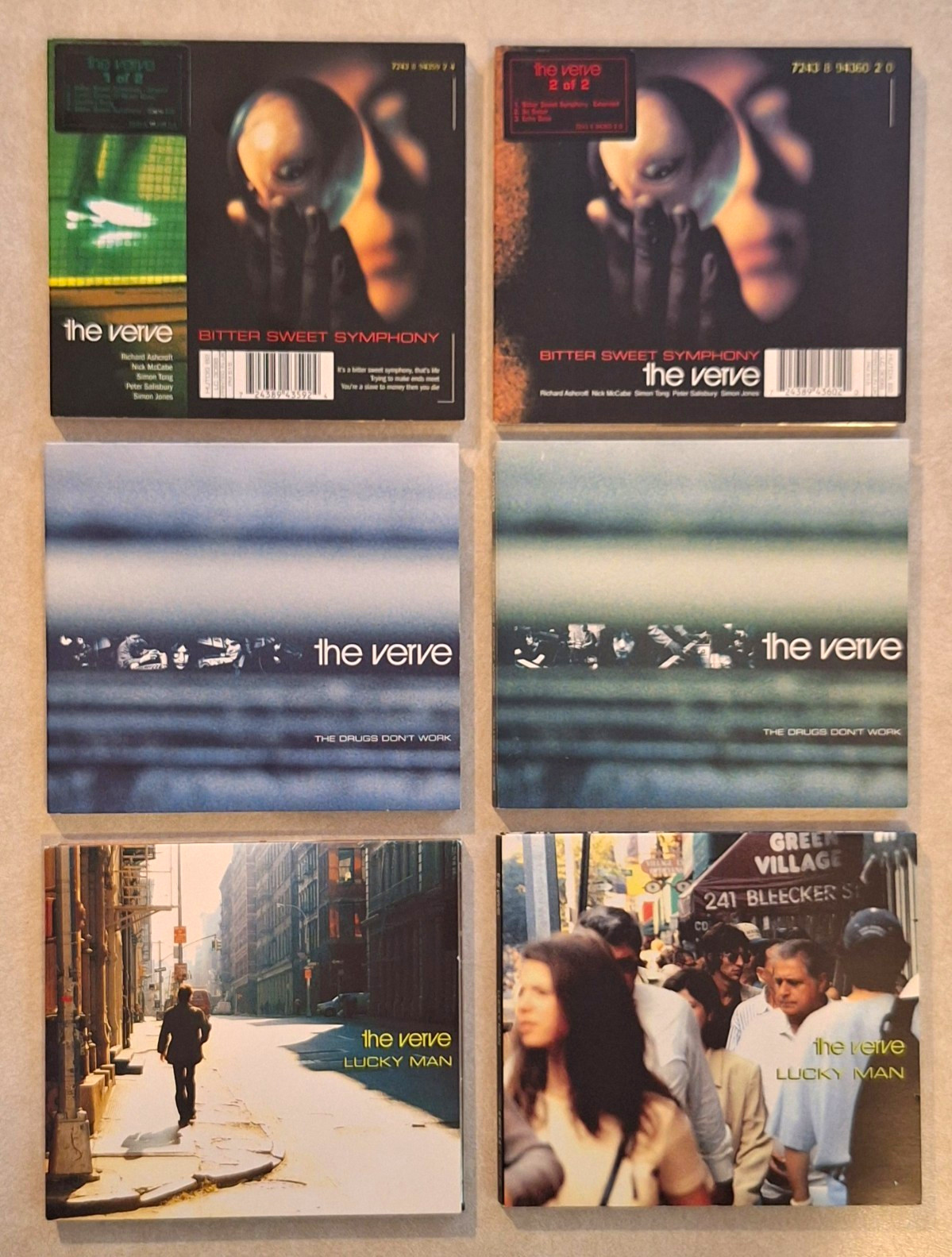 THE VERVE 6 CD Singles RARE Bitter Sweet Symphony, Drugs Don't Work, Lucky Man