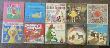 Lot: 10 Vintage Childrens Record Albums  Untested   Chipmunk Rock  Disney Snoopy picture