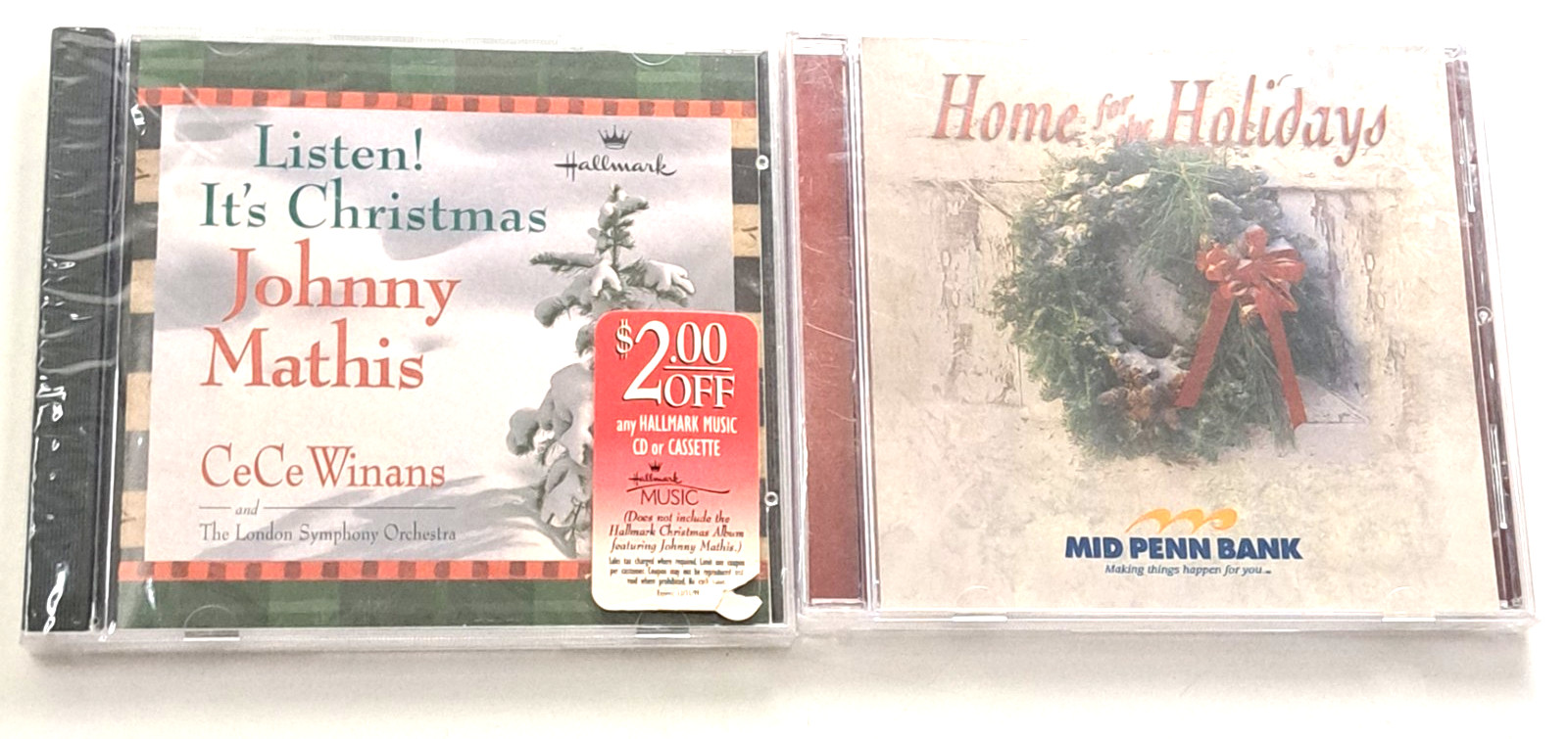 2 Classic Christmas Music CDs NEW Sealed Home For The Holidays & Listen