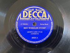 LEON'S LONE STAR COWBOYS Ben Wheeler Stomp/Tiger Rag DECCA 5928 Hot String Band picture