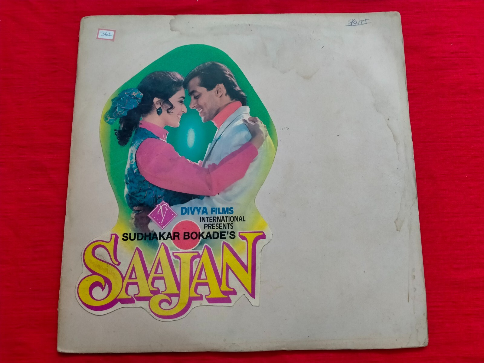 Saajan Nadeem Shravan 1991  Rare LP Record Orig Bollywood Vinyl \'No Cover\' G+
