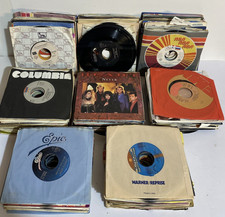 Huge Lot of 200 + Vintage 45 RPM Record 60s thru 80s Classic Rock Soul Pop Mix picture
