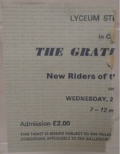 Vintage The Grateful Dead Ticket Stub 1972 Lyceum Ballroom London Concert Rare picture