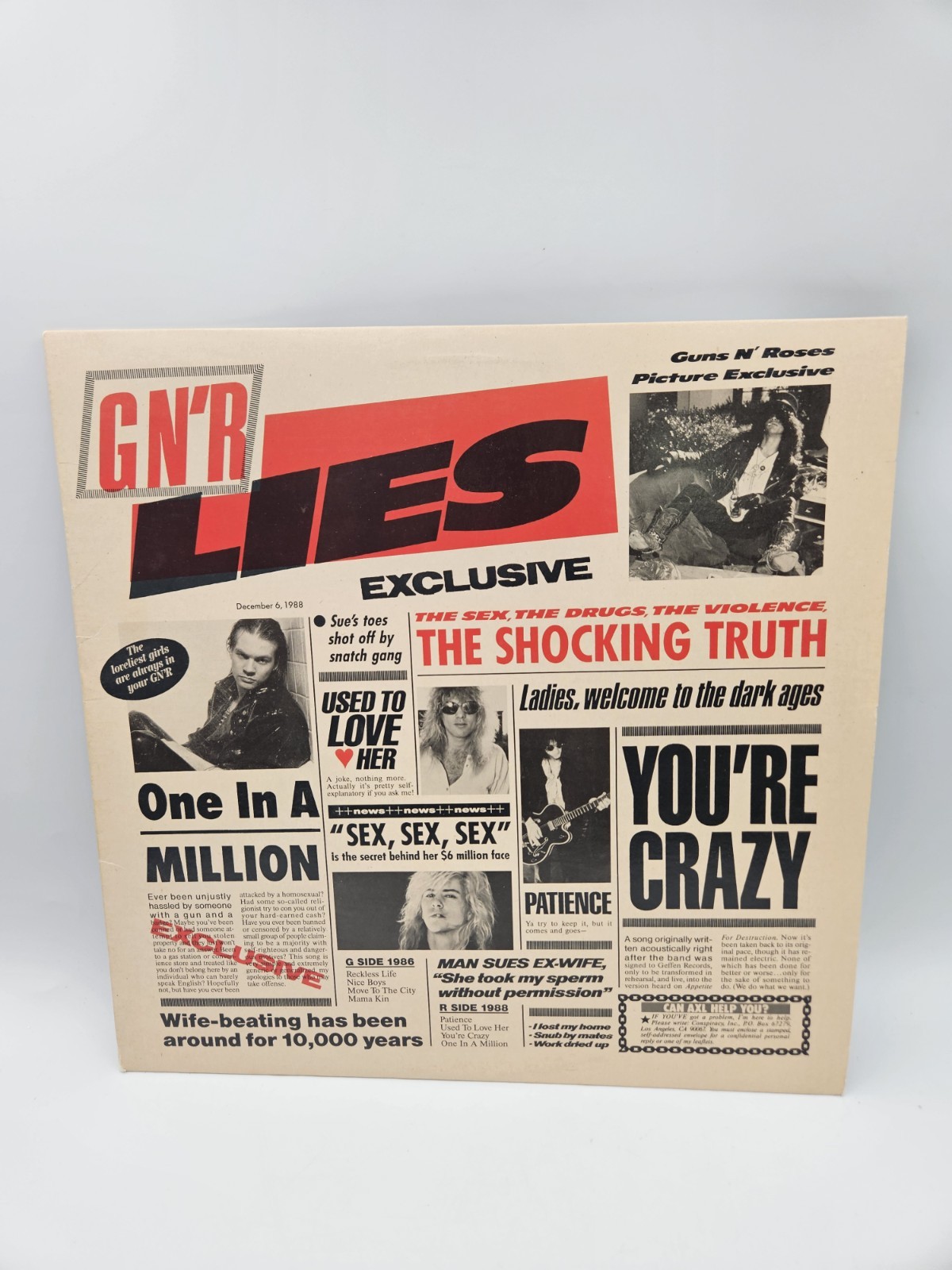 Guns N’ Roses Lies Vinyl Record 1988 Geffen GHS-24198 VG Tested Banned 