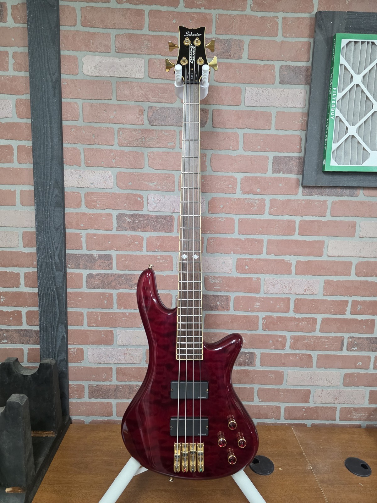 Schecter Diamond Series Elite -4 Crimson Red Bass Guitar