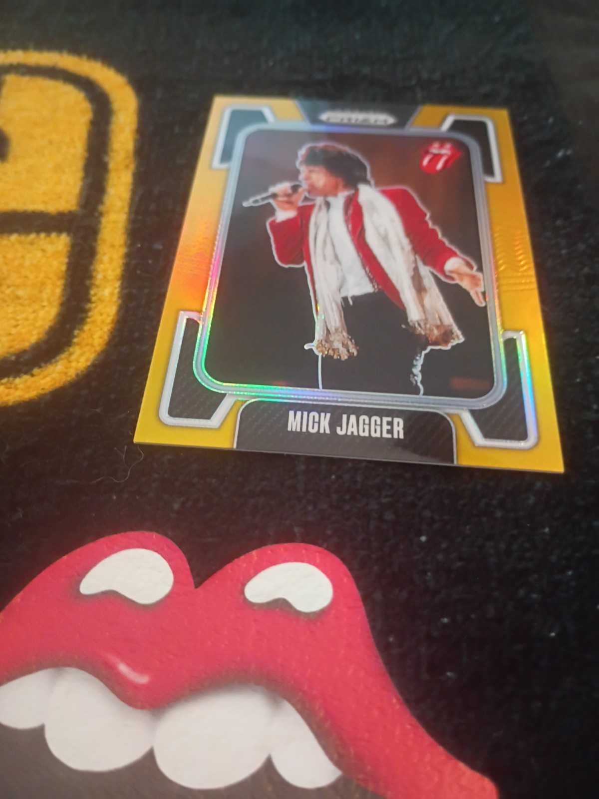 2025 Panini Prizm The Rolling Stones Mick Jagger #37 Gold 2/10