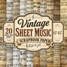 Vintage Sheet Music Scrapbook Paper: 8.5