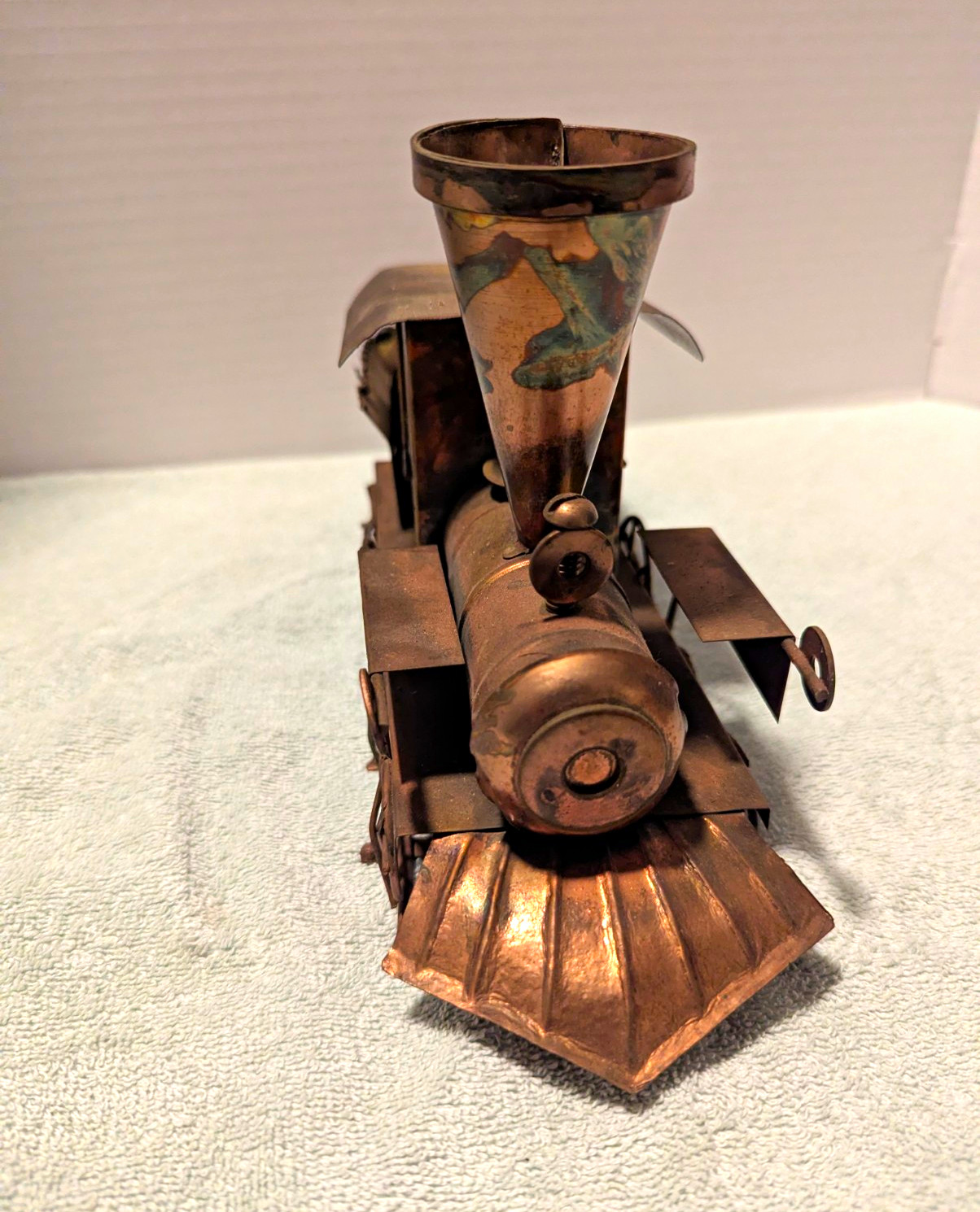 Vintage Brass Copper Locomotive Music Box Hong Kong Sankyo Japan Railroad