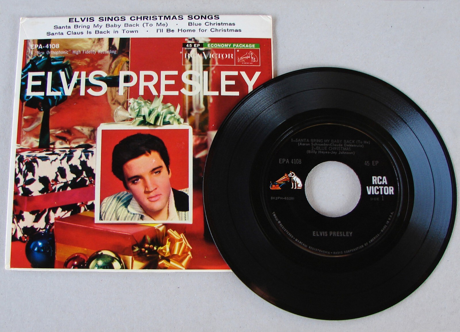 RARE DOS Elvis Presley Sings Christmas Songs EPA-4108